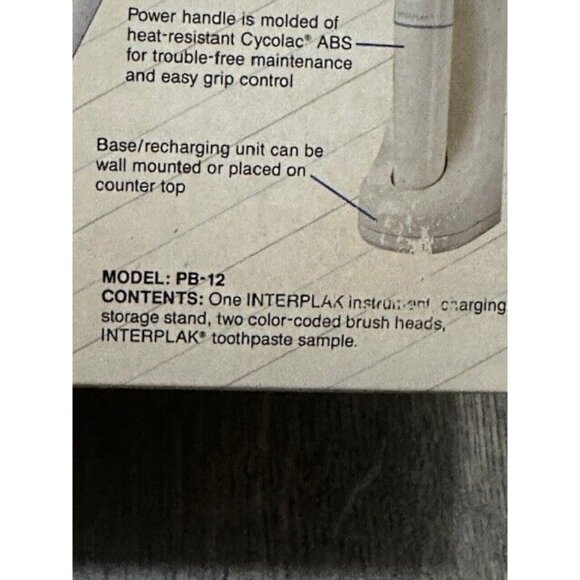 Vintage Interplak Home Plaque Removal Instrument 1992 New Sealed NOS PB-12 Rare - Picture 7 of 12